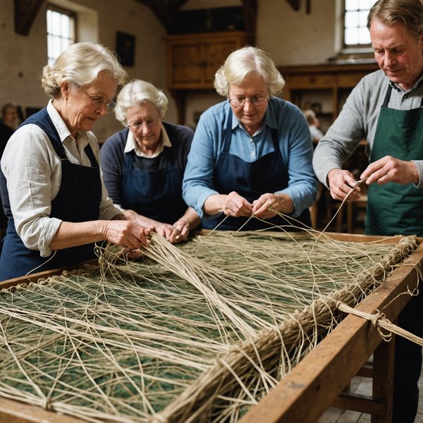 Where can tourists engage in hands-on workshops about traditional British net making?